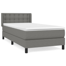 vidaXL sötétszürke szövet rugós ágy matraccal 100 x 200 cm (3130010) ágy és ágykellék