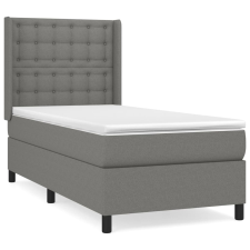 vidaXL sötétszürke szövet rugós ágy matraccal 100 x 200 cm (3131730) ágy és ágykellék