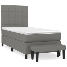 vidaXL sötétszürke szövet rugós ágy matraccal 100 x 200 cm (3136574) ágy és ágykellék