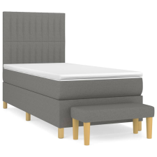 vidaXL sötétszürke szövet rugós ágy matraccal 100 x 200 cm (3137294) ágy és ágykellék
