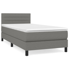 vidaXL sötétszürke szövet rugós ágy matraccal 100 x 200 cm (3140114) ágy és ágykellék