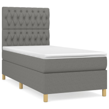 vidaXL sötétszürke szövet rugós ágy matraccal 100 x 200 cm (3142554) ágy és ágykellék