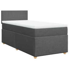 vidaXL sötétszürke szövet rugós ágy matraccal 100 x 200 cm (3286585) ágy és ágykellék
