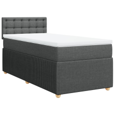 vidaXL sötétszürke szövet rugós ágy matraccal 100 x 200 cm (3287382) ágy és ágykellék