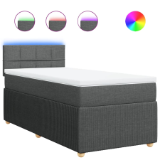 vidaXL sötétszürke szövet rugós ágy matraccal 100 x 200 cm (3289668) ágy és ágykellék