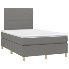 vidaXL sötétszürke szövet rugós ágy matraccal 120 x 190 cm ágy és ágykellék