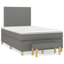 vidaXL sötétszürke szövet rugós ágy matraccal 120 x 190 cm ágy és ágykellék