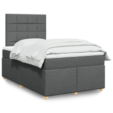 vidaXL sötétszürke szövet rugós ágy matraccal 120 x 190 cm ágy és ágykellék