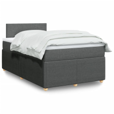 vidaXL sötétszürke szövet rugós ágy matraccal 120 x 190 cm ágy és ágykellék