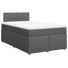 vidaXL sötétszürke szövet rugós ágy matraccal 120 x 190 cm (3286620) ágy és ágykellék
