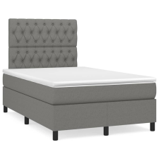 vidaXL sötétszürke szövet rugós ágy matraccal 120 x 200 cm (3142002) ágy és ágykellék