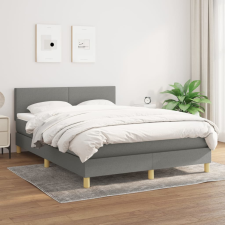vidaXL sötétszürke szövet rugós ágy matraccal 140 x 190 cm ágy és ágykellék