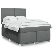 vidaXL sötétszürke szövet rugós ágy matraccal 140 x 190 cm ágy és ágykellék