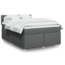vidaXL sötétszürke szövet rugós ágy matraccal 140 x 190 cm ágy és ágykellék