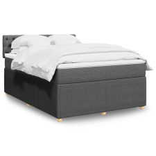 vidaXL sötétszürke szövet rugós ágy matraccal 140 x 190 cm ágy és ágykellék