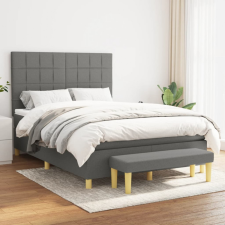 vidaXL sötétszürke szövet rugós ágy matraccal 140 x 190 cm ágy és ágykellék