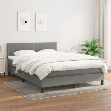 vidaXL sötétszürke szövet rugós ágy matraccal 140 x 190 cm ágy és ágykellék
