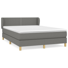vidaXL sötétszürke szövet rugós ágy matraccal 140 x 190 cm (3126718) ágy és ágykellék