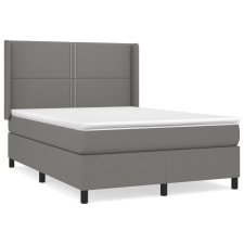 vidaXL sötétszürke szövet rugós ágy matraccal 140 x 190 cm (3131346) ágy és ágykellék