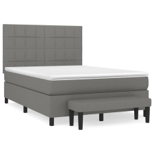 vidaXL sötétszürke szövet rugós ágy matraccal 140 x 190 cm (3136590) ágy és ágykellék