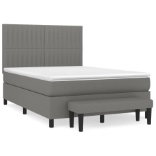 vidaXL sötétszürke szövet rugós ágy matraccal 140 x 190 cm (3136750) ágy és ágykellék