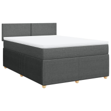 vidaXL sötétszürke szövet rugós ágy matraccal 140 x 190 cm (3287445) ágy és ágykellék