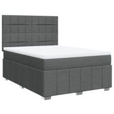 vidaXL sötétszürke szövet rugós ágy matraccal 140 x 190 cm (3291664) ágy és ágykellék