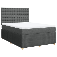 vidaXL sötétszürke szövet rugós ágy matraccal 140 x 190 cm (3292066) ágy és ágykellék