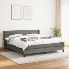 vidaXL Sötétszürke szövet rugós ágy matraccal 160 x 200 cm ágy és ágykellék