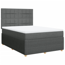 vidaXL sötétszürke szövet rugós ágy matraccal 160 x 200 cm (3292108) ágy és ágykellék