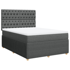 vidaXL sötétszürke szövet rugós ágy matraccal 160 x 200 cm (3292115) ágy és ágykellék