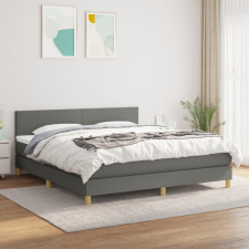 vidaXL sötétszürke szövet rugós ágy matraccal 180 x 200 cm ágy és ágykellék