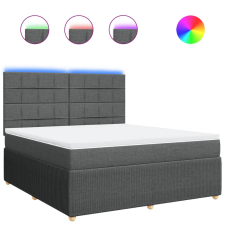 vidaXL sötétszürke szövet rugós ágy matraccal 180 x 200 cm (3294436) ágy és ágykellék
