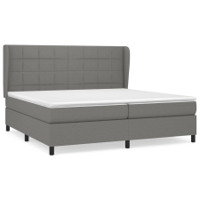 vidaXL sötétszürke szövet rugós ágy matraccal 200 x 200 cm (3127990) ágy és ágykellék