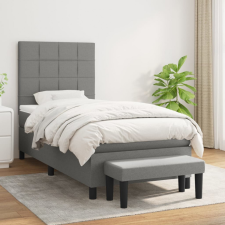 vidaXL sötétszürke szövet rugós ágy matraccal 80 x 200 cm ágy és ágykellék