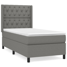 vidaXL sötétszürke szövet rugós ágy matraccal 80 x 200 cm (3131626) ágy és ágykellék