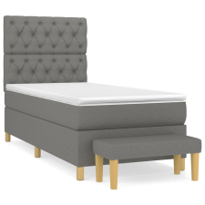 vidaXL sötétszürke szövet rugós ágy matraccal 80 x 200 cm (3137350) ágy és ágykellék