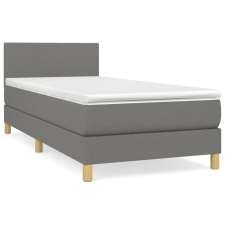 vidaXL sötétszürke szövet rugós ágy matraccal 80 x 200 cm (3140410) ágy és ágykellék