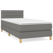 vidaXL sötétszürke szövet rugós ágy matraccal 80 x 200 cm (3140650) ágy és ágykellék
