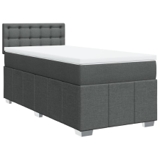 vidaXL sötétszürke szövet rugós ágy matraccal 80 x 200 cm (3286910) ágy és ágykellék