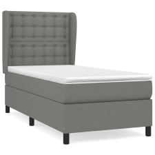 vidaXL sötétszürke szövet rugós ágy matraccal 90 x 200 cm (3128254) ágy és ágykellék