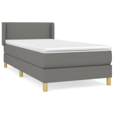 vidaXL sötétszürke szövet rugós ágy matraccal 90 x 200 cm (3130162) ágy és ágykellék