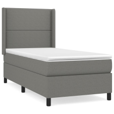 vidaXL sötétszürke szövet rugós ágy matraccal 90 x 200 cm (3131322) ágy és ágykellék
