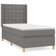 vidaXL sötétszürke szövet rugós ágy matraccal 90 x 200 cm (3132282) ágy és ágykellék