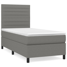 vidaXL sötétszürke szövet rugós ágy matraccal 90 x 200 cm (3141826) ágy és ágykellék