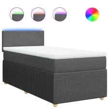 vidaXL sötétszürke szövet rugós ágy matraccal 90 x 200 cm (3289633) ágy és ágykellék