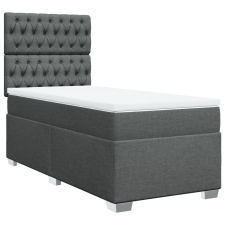 vidaXL sötétszürke szövet rugós ágy matraccal 90 x 200 cm (3290379) ágy és ágykellék