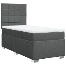 vidaXL sötétszürke szövet rugós ágy matraccal 90x190 cm ágy és ágykellék