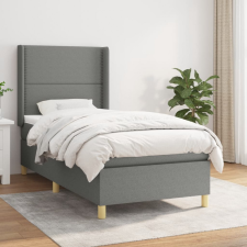 vidaXL sötétszürke szövet rugós ágy matraccal 90x190 cm ágy és ágykellék