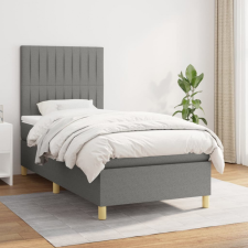 vidaXL sötétszürke szövet rugós ágy matraccal 90x190 cm ágy és ágykellék